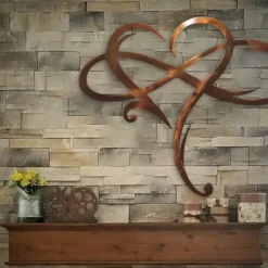 Infinity Heart Wall Decor, Unique Infinity Heart Metal Art Wall Decor Love Sign Steel Wall Plaques Bedroom Ornaments for Home Wedding Decor, Room Living Room Decoration