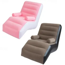Inflatable Deck Chair Foldable Lounge Chair for Bedroom and Living Room, Indoor Sofa Lounge with Handrails