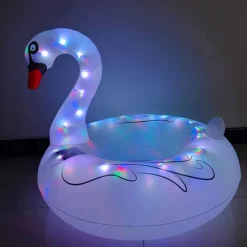 Inflatable Flamingo Pool Float Decor Light Beach Inflatables for large Swimming Float Air Mattress Beach Party Pool Use