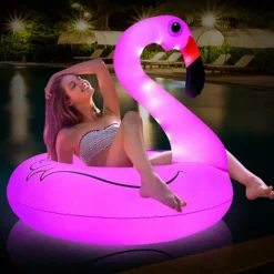 Inflatable Flamingo Pool Float Decor Light Beach Inflatables for large Swimming Float Air Mattress Beach Party Pool Use
