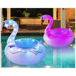 Inflatable Flamingo Pool Float Decor Light Beach Inflatables for large Swimming Float Air Mattress Beach Party Pool Use