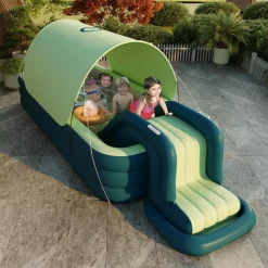 Inflatable Swimming Pool, Family Swimming Pool, Kids Pools with Sunshade for Indoor, Outdoor, Garden, Backyard
