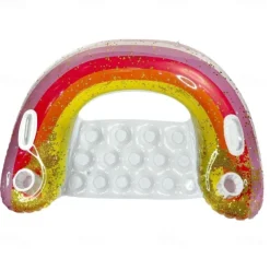 inflatable water sequin rainbow mount recliner with thickened U-shaped floating sofa hammock and swimming ring