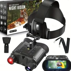 Infrared Night Vision Goggles for Adults Rechargeable Binoculars with 2.7-Inch Screen 1080P FHD Video & Photo 8x Optical and Digital Zoom Compatible with MICH Helmet