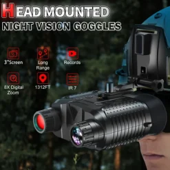 Infrared Night Vision Goggles for Adults Rechargeable Binoculars with 2.7-Inch Screen 1080P FHD Video & Photo 8x Optical and Digital Zoom Compatible with MICH Helmet