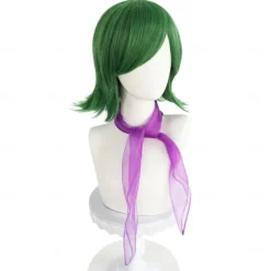 Inside Out 2 Disgust Wig Cosplay Short Green Wig for Women Anime Cosplay Green Bob Wig with Bangs Sythetic Hair Wig Anime Styled Wigs for Carnival Costume Party (Only Wigs) Halloween Wigs