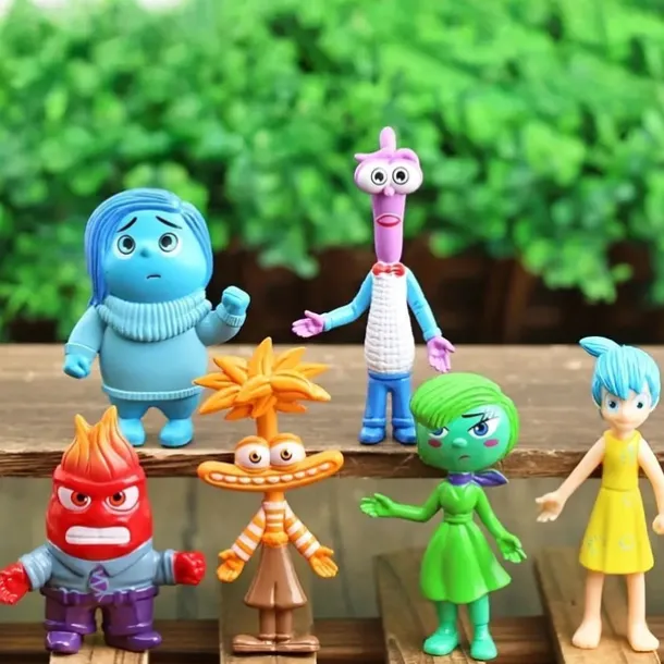 Inside Out Movie 6-Piece PVC Figure Set - Collector's Articulated Joy Fear Anger Sadness Character Statues for Display & Party Decor - Ideal for Teens 14+