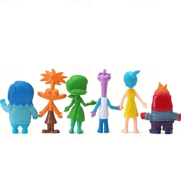 Inside Out Movie 6-Piece PVC Figure Set - Collector's Articulated Joy Fear Anger Sadness Character Statues for Display & Party Decor - Ideal for Teens 14+