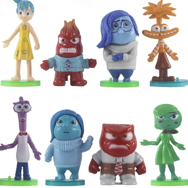 Inside Out Movie 6-Piece PVC Figure Set - Collector's Articulated Joy Fear Anger Sadness Character Statues for Display & Party Decor - Ideal for Teens 14+