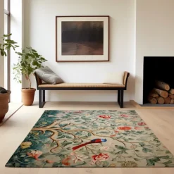 Inspired by William Morris Area Rug Kitchen Mat Non-Slip Oil Proof Floor Mat Livingroom Rug Indoor Outdoor Mat Bedroom Decor Bathroom Mat Entrance Rug Door Mat Bird Tree of Life