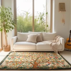 Inspired by William Morris Area Rug Kitchen Mat Non-Slip Oil Proof Floor Mat Livingroom Rug Indoor Outdoor Mat Bedroom Decor Bathroom Mat Entrance Rug Door Mat Bird Tree of Life