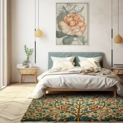 Inspired by William Morris Area Rug Kitchen Mat Non-Slip Oil Proof Floor Mat Livingroom Rug Indoor Outdoor Mat Bedroom Decor Bathroom Mat Entrance Rug Door Mat Bird Tree of Life