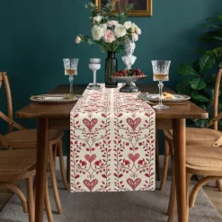 Inspired by William Morris Art Style Print Country Style Table Runner, Kitchen Dining Table Decor, Print Decor Table Runners for Indoor Outdoor Home Farmhouse Holiday Wedding Birthday Party Decoration