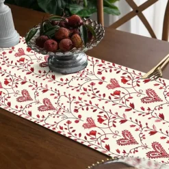 Inspired by William Morris Art Style Print Country Style Table Runner, Kitchen Dining Table Decor, Print Decor Table Runners for Indoor Outdoor Home Farmhouse Holiday Wedding Birthday Party Decoration