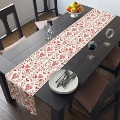 Inspired by William Morris Art Style Print Country Style Table Runner, Kitchen Dining Table Decor, Print Decor Table Runners for Indoor Outdoor Home Farmhouse Holiday Wedding Birthday Party Decoration