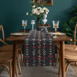 Inspired by William Morris Art Style Print Country Style Table Runner, Kitchen Dining Table Decor, Print Decor Table Runners for Indoor Outdoor Home Farmhouse Holiday Wedding Birthday Party Decoration