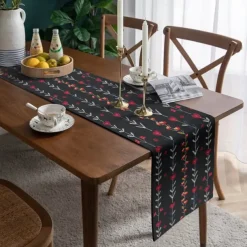 Inspired by William Morris Art Style Print Country Style Table Runner, Kitchen Dining Table Decor, Print Decor Table Runners for Indoor Outdoor Home Farmhouse Holiday Wedding Birthday Party Decoration