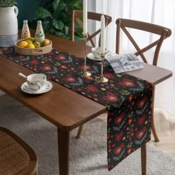 Inspired by William Morris Art Style Print Country Style Table Runner, Kitchen Dining Table Decor, Print Decor Table Runners for Indoor Outdoor Home Farmhouse Holiday Wedding Birthday Party Decoration
