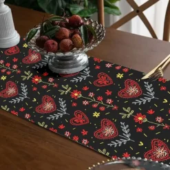 Inspired by William Morris Art Style Print Country Style Table Runner, Kitchen Dining Table Decor, Print Decor Table Runners for Indoor Outdoor Home Farmhouse Holiday Wedding Birthday Party Decoration