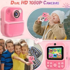 Instant Print Camera for Kids HD 1080P Print Camera for Kids Digital Camera With 3 Rolls Print Paper for Children Toys Boy Girls Christmas Gift