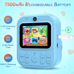 Instant Print Camera for Kids HD 1080P Print Camera for Kids Digital Camera With 3 Rolls Print Paper for Children Toys Boy Girls Christmas Gift