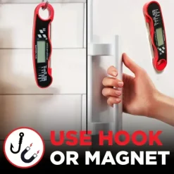 Instant Read Meat Thermometer, Waterproof Ultra-Fast Digital Food Probe with Backlight, Calibration for Grill, BBQ, and Cooking