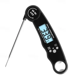 Instant Read Meat Thermometer Kitchen Thermometer Waterproof Ultra Fast Digital Display Food Water Milk Thermometer for Outdoor Cooking BBQ and Kitchen Temperature Tester Household Tool