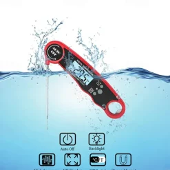 Instant Read Meat Thermometer Kitchen Thermometer Waterproof Ultra Fast Digital Display Food Water Milk Thermometer for Outdoor Cooking BBQ and Kitchen Temperature Tester Household Tool