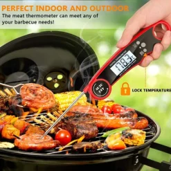 Instant Read Meat Thermometer Kitchen Thermometer Waterproof Ultra Fast Digital Display Food Water Milk Thermometer for Outdoor Cooking BBQ and Kitchen Temperature Tester Household Tool