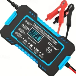 Intelligent 12V Car Battery Charger & Maintainer - 6A Pulse Repair LCD Display AGM GEL SLA & Wet Cell Temperature Compensation 4-100Ah Range