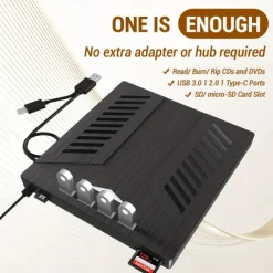Interface Multifunctional HUB External Optical Drive Supports Memory Card SD Card Supports For Multiple Systems Microsoft System Apple System Linux System Supports Laptops Desktops Etc