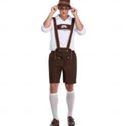 International Beer Festival Oktoberfest Dirndl Lederhosen Bavarian Couple Oktoberfest Couple German Munich Wiesn Men's Women's Traditional Style Cloth Top Dress Shorts