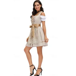 International Beer Festival Oktoberfest Dirndl Lederhosen Bavarian Couple Oktoberfest Couple German Munich Wiesn Men's Women's Traditional Style Cloth Top Dress Shorts