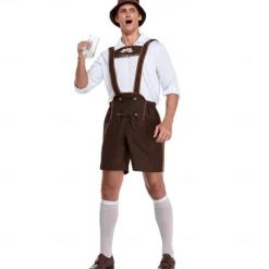 International Beer Festival Oktoberfest Dirndl Lederhosen Bavarian Couple Oktoberfest Couple German Munich Wiesn Men's Women's Traditional Style Cloth Top Dress Shorts