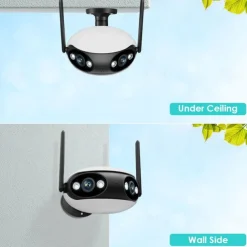 IP Camera 4K 8MP Panoramic 180° Wide View Angle Outdoor Wifi Surveillance Camera Night Vision CCTV Security Protection