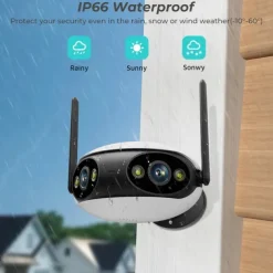 IP Camera 4K 8MP Panoramic 180° Wide View Angle Outdoor Wifi Surveillance Camera Night Vision CCTV Security Protection