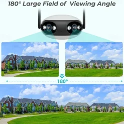 IP Camera 4K 8MP Panoramic 180° Wide View Angle Outdoor Wifi Surveillance Camera Night Vision CCTV Security Protection