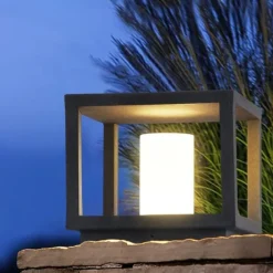 IP54 Outdoor Pillar Lights FixturesSquare Fence Column Post Lights for Courtyard Decoration Simple Pillar Lantern Pillar Lights Walkways, Garden