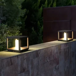 IP54 Outdoor Pillar Lights FixturesSquare Fence Column Post Lights for Courtyard Decoration Simple Pillar Lantern Pillar Lights Walkways, Garden