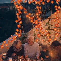 IP65 Waterproof LED Solar String Lights,Outdoor Ivy Leaf Decoration for Christmas Garden & Patio Parties