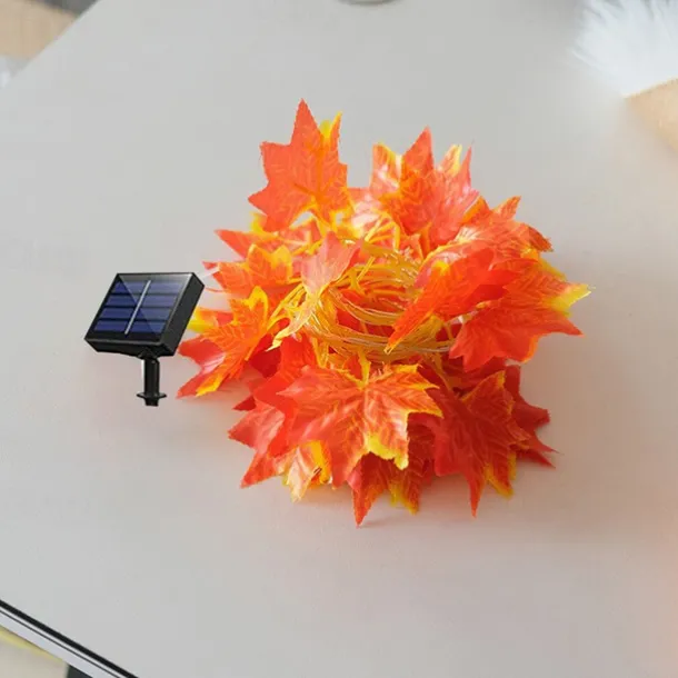 IP65 Waterproof LED Solar String Lights,Outdoor Ivy Leaf Decoration for Christmas Garden & Patio Parties