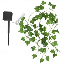 IP65 Waterproof LED Solar String Lights,Outdoor Ivy Leaf Decoration for Christmas Garden & Patio Parties