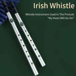 Irish Whistle Flute C/D Key Ireland Flute Tin Penny Whistle 6 Hole Flute Musical Instrument