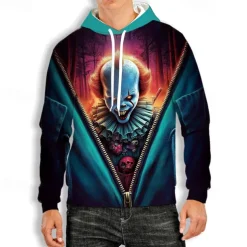 It Clown Killer Clown Hoodie Pullover Halloween 3D Graphic For Couple's Men's Women's Adults' Halloween Carnival Masquerade 3D Print Party Casual Daily