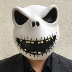 Jack Skellington Halloween Mask Halloween Props Halloween Carnival Mask Horror Adults' Men's Women's Unisex Halloween Carnival Easy Halloween Costumes Dress Up