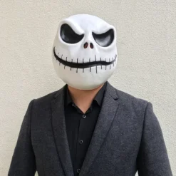 Jack Skellington Halloween Mask Halloween Props Halloween Carnival Mask Horror Adults' Men's Women's Unisex Halloween Carnival Easy Halloween Costumes Dress Up