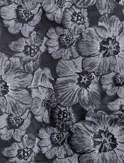 Jacquard Brocade Floral A-Line Evening Gown Elegant Dress Formal Wedding Floor Length Sleeveless V Neck Nylon with Slit Pocket Wedding Guest Dress