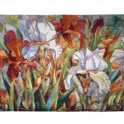 Jacquard Woven Tapestry Gobelin Aubusson Wall Art Hanging Aubusson Large Tapestry Reproduction Loom Cotton Weave Modern Poppies Belgian Tapestry (without tassels and rod)