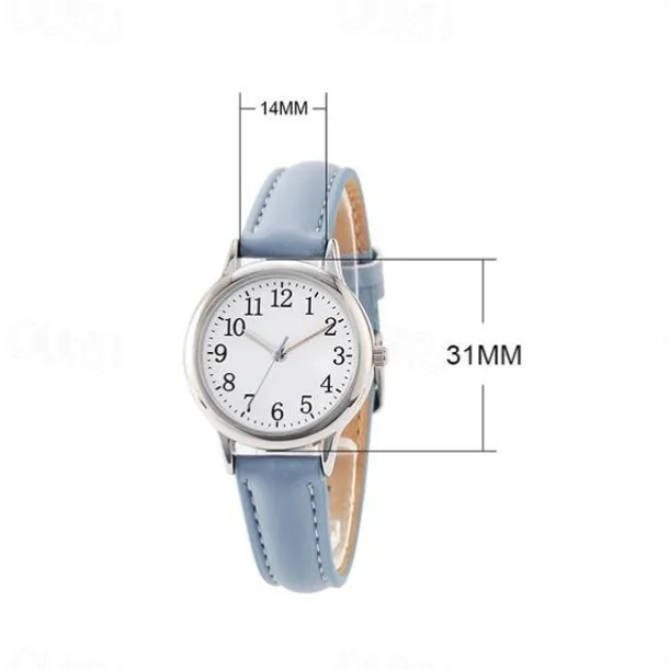 Japan Movement Women Quartz Watch Easy to Read Arabic Numerals Simple Dial PU leather strap Laides Clock