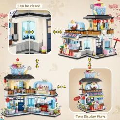 Japanese Street View Ice Drink Shop Mini Building Blocks Building Toys Model Set for Girls Boys 6-12 Years Old 668 PCS Simulation Architecture Construction Toy Gift Idea for Kids Adults